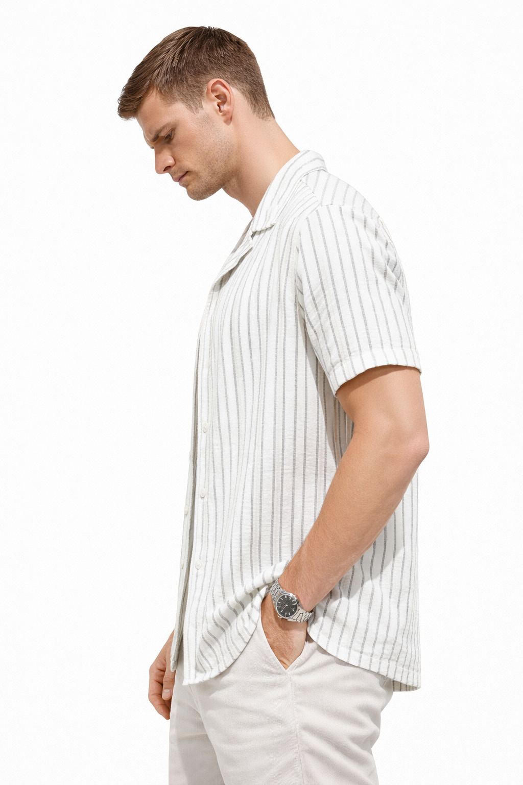 Chemise homme manches courtes blanc