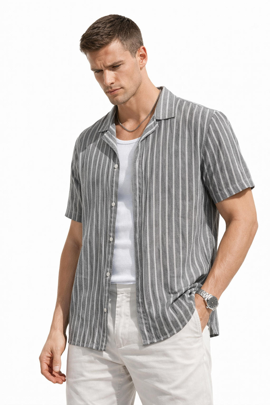Chemise homme manches courtes Noir