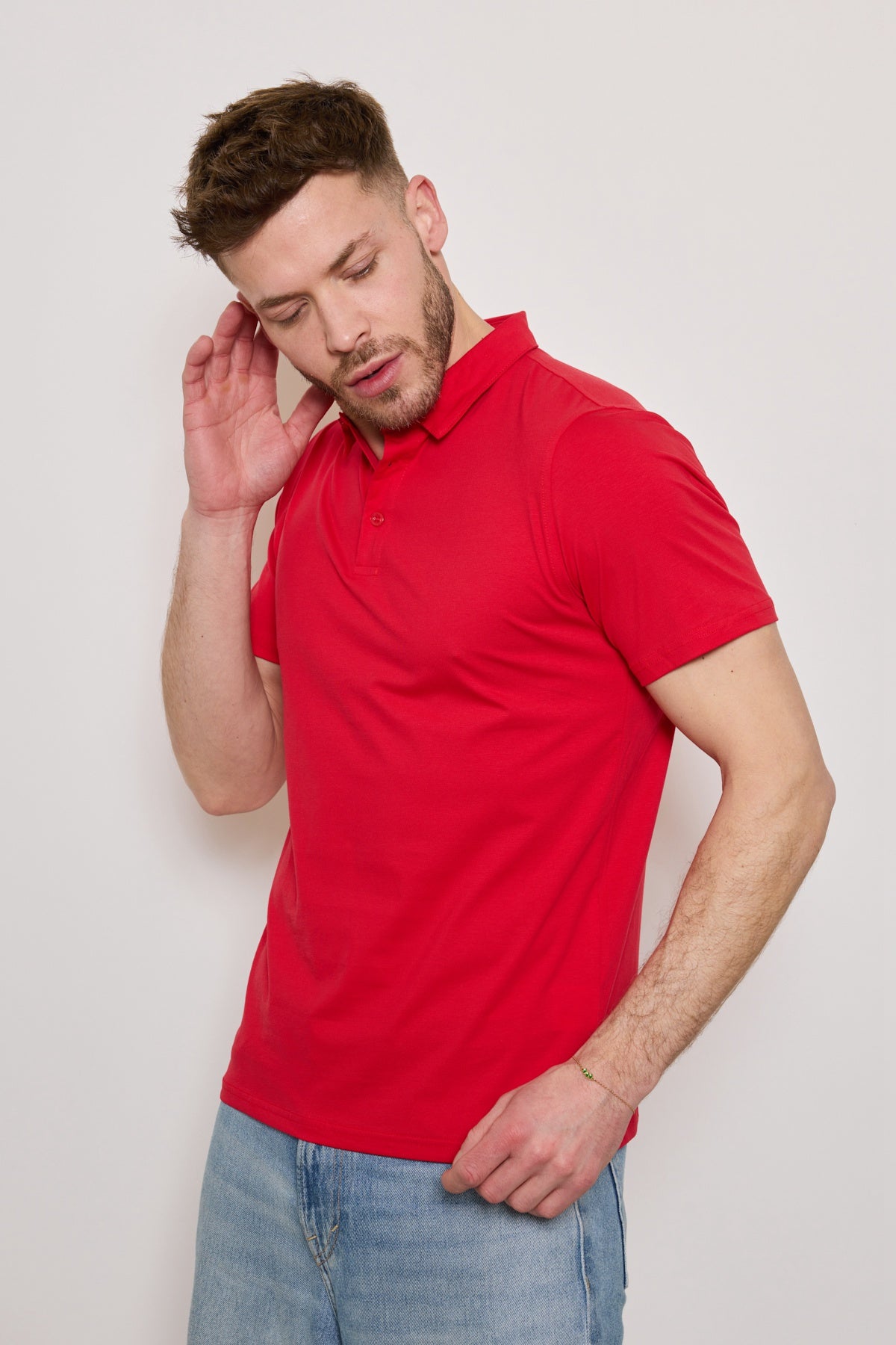 Polo ROUGE Homme Basique Chic