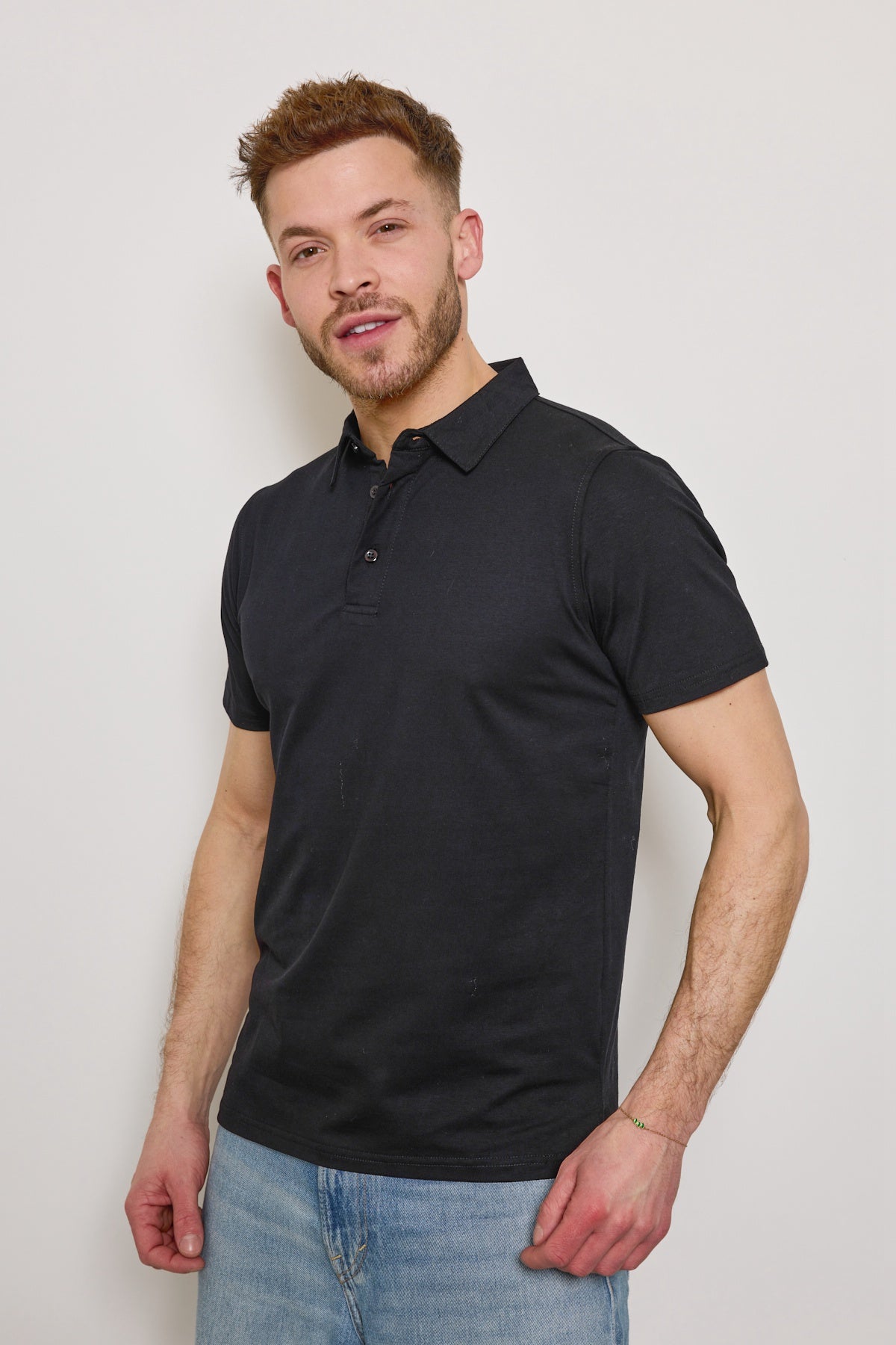 Polo Noir Homme Basique Chic