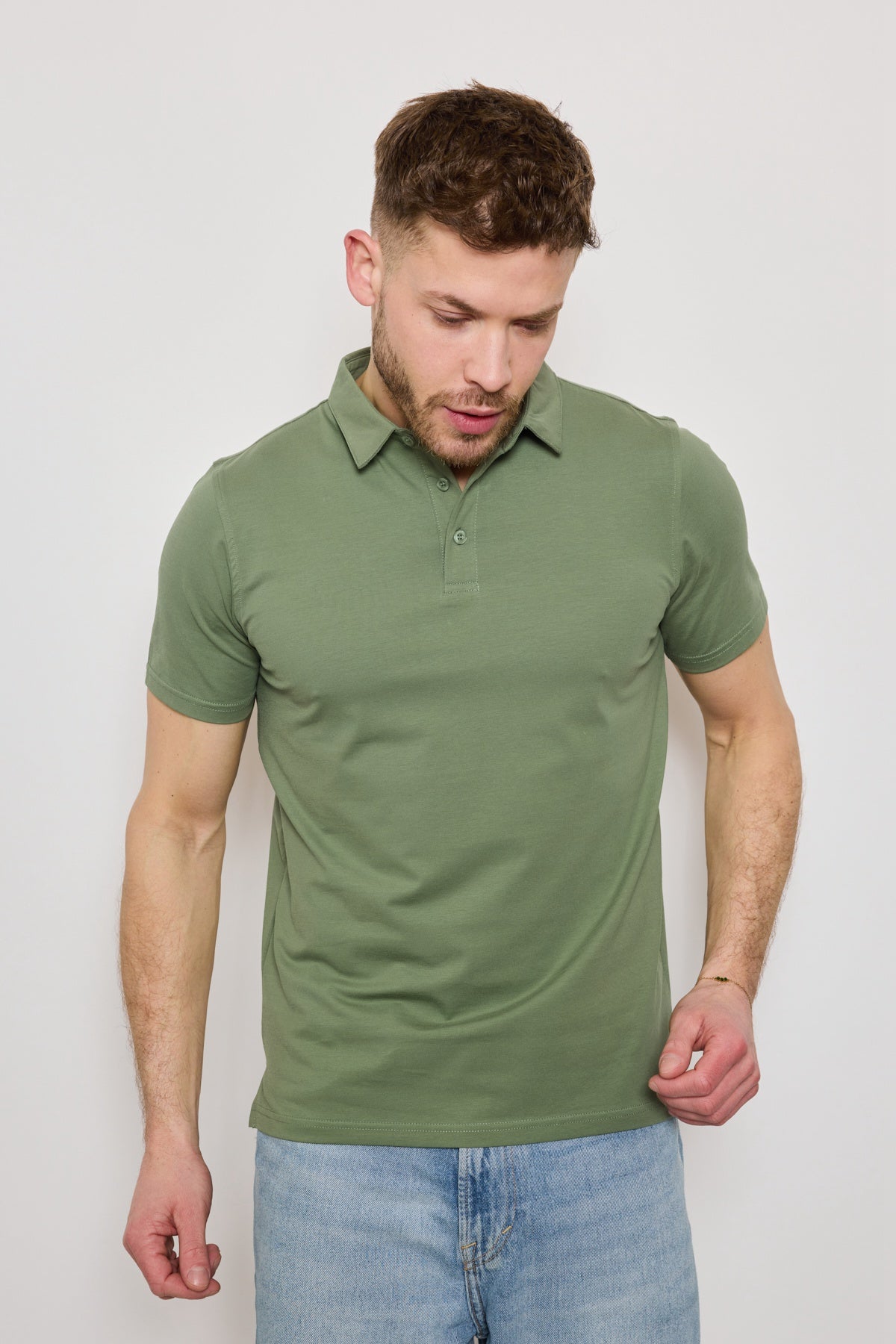 Polo VERT Homme Basique Chic