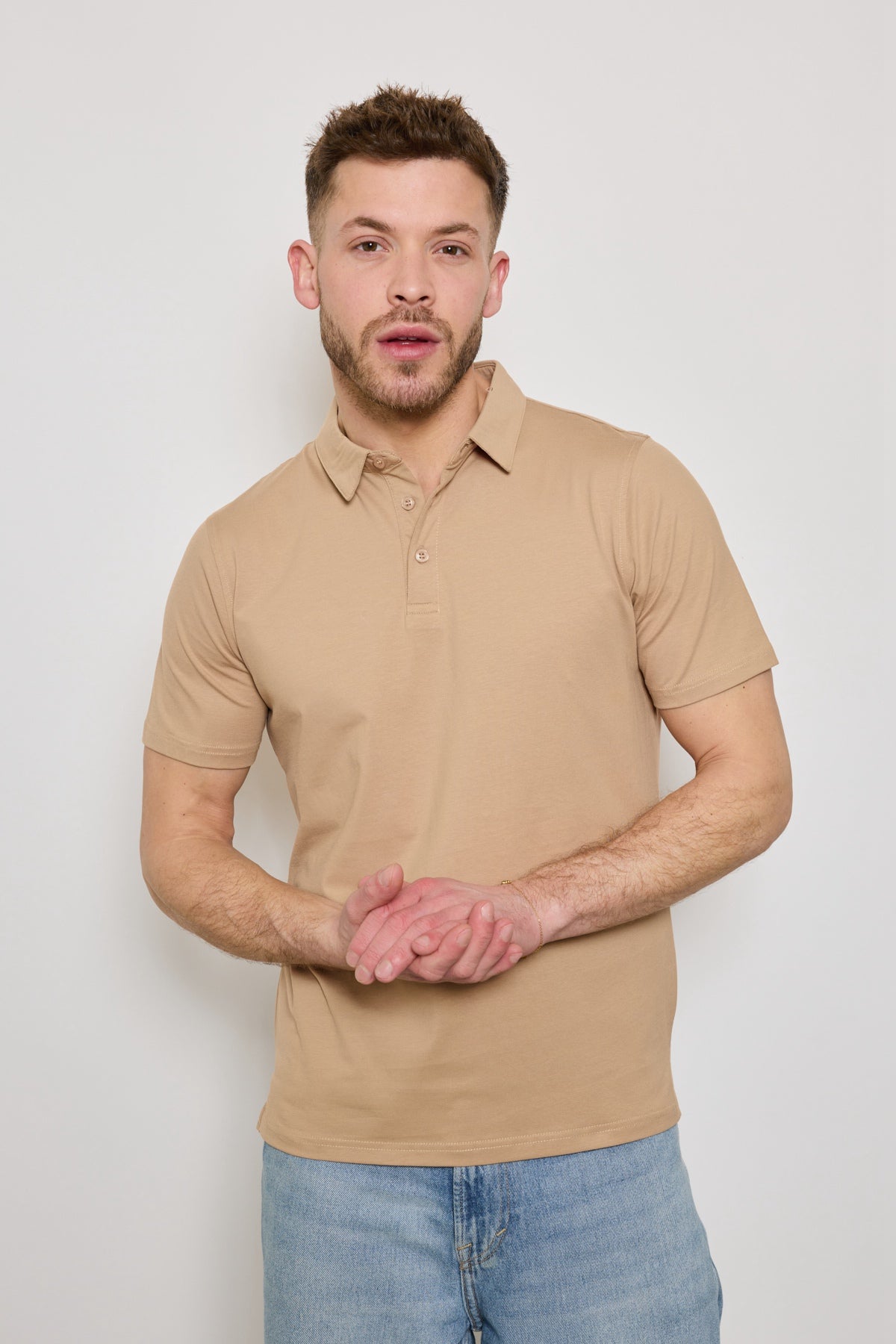 Polo CAMEL Homme Basique Chic