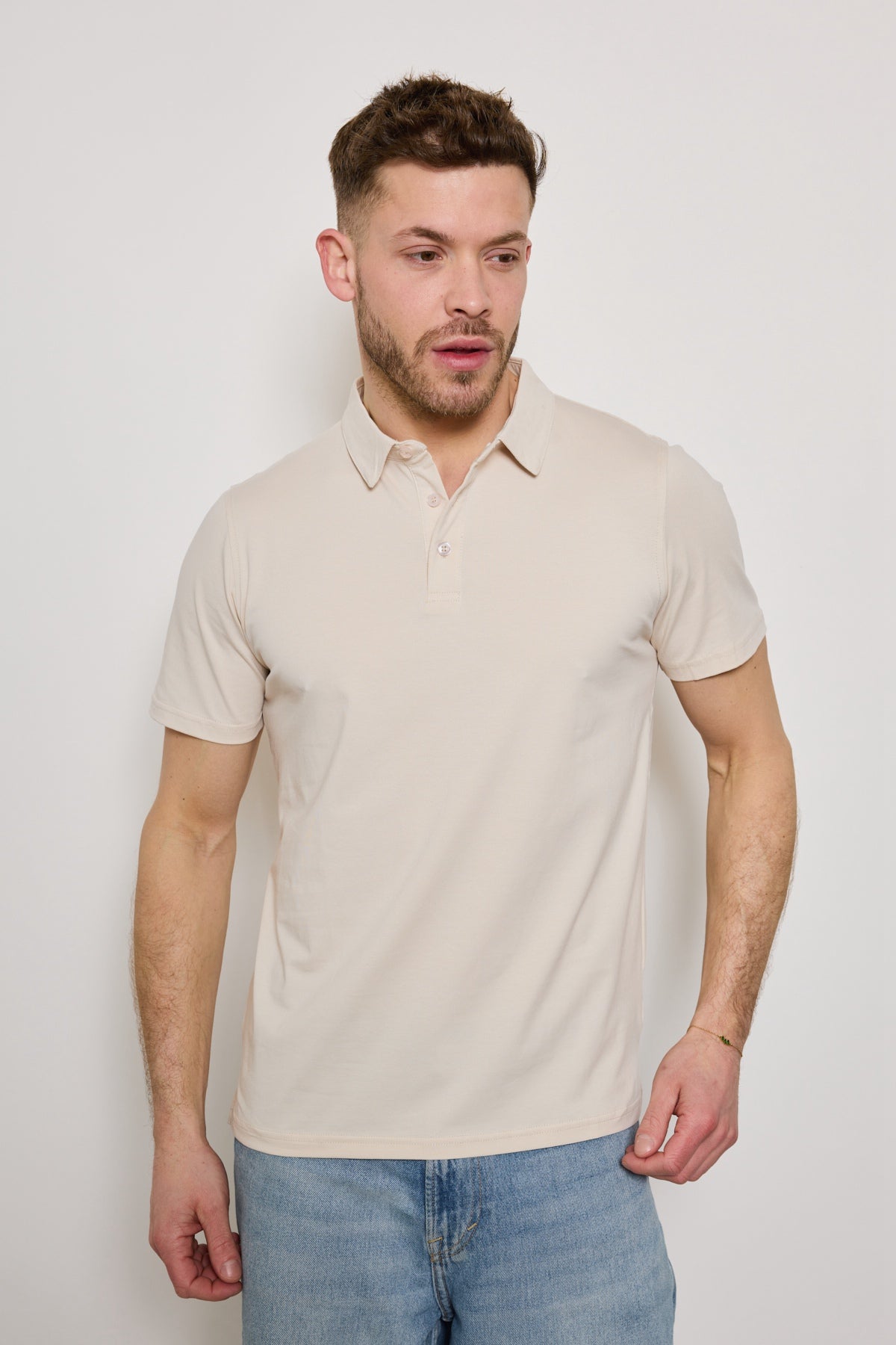 Polo BEIGE Homme Basique Chic