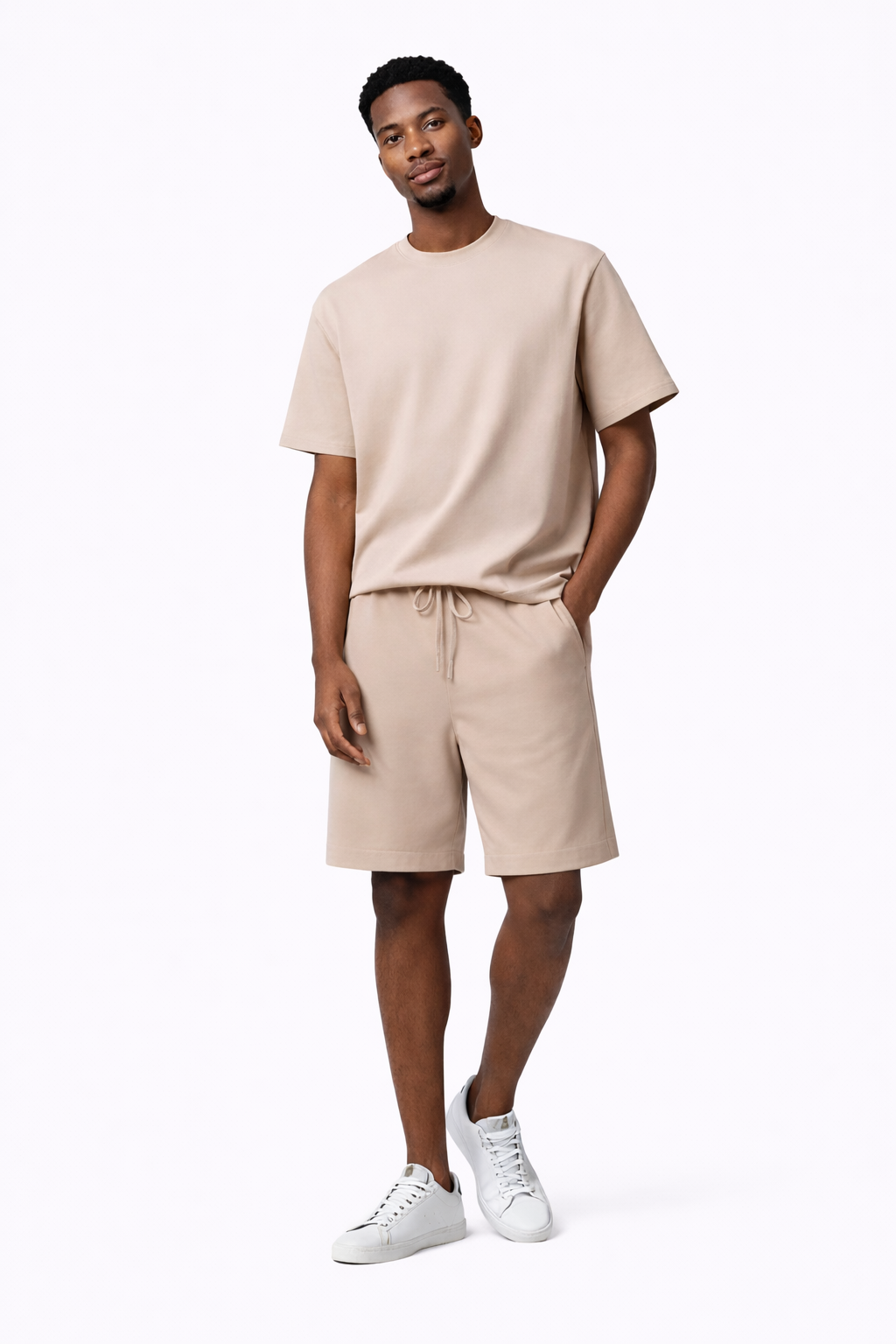 Ensemble Homme T-shirt et Short Beige
