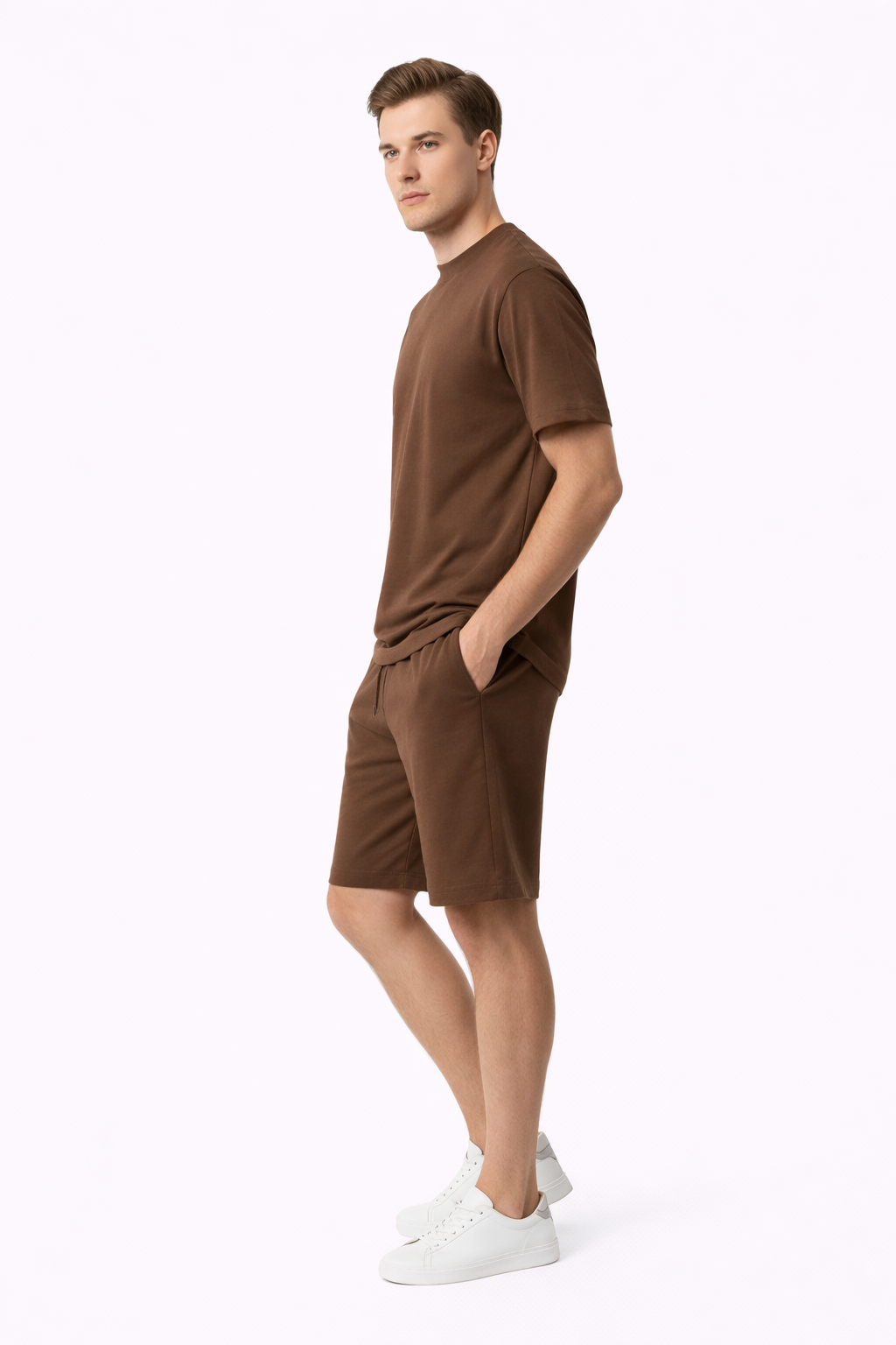 Ensemble Homme T-shirt et Short Marron