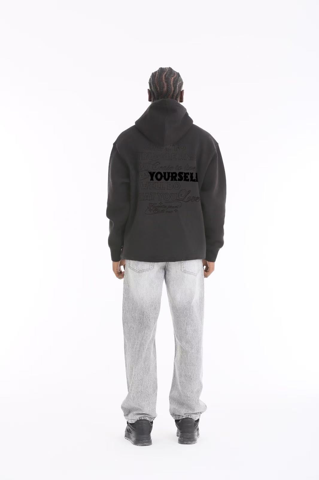 Sweat à capuche imprimé "YOURSELF"