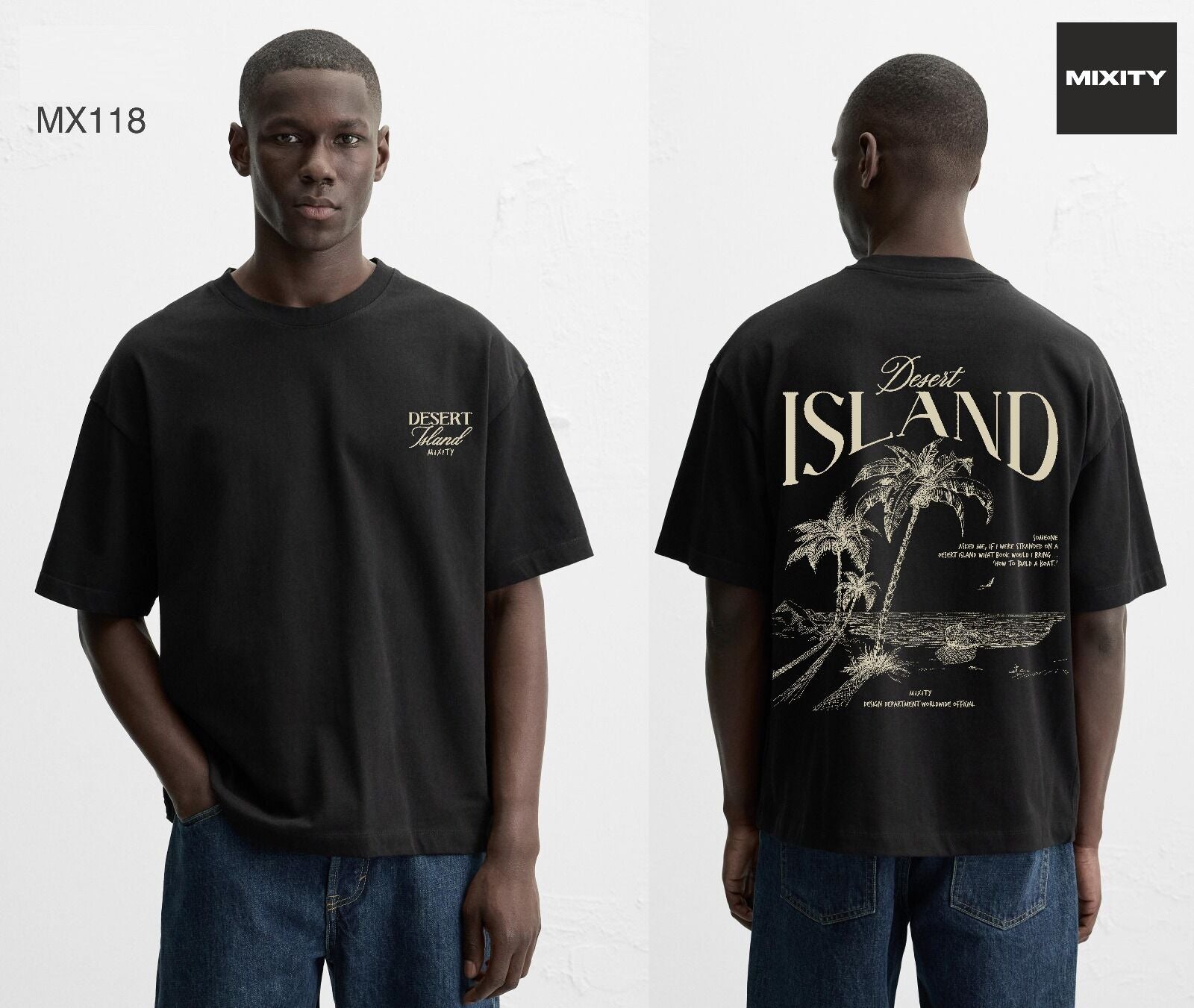 T-shirt noir ou marron ISLAND