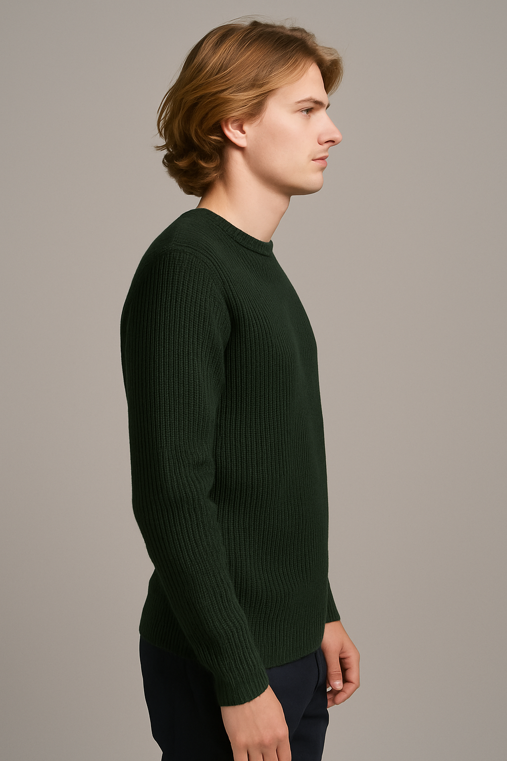 Pull Homme – Col Rond Maille côtelées