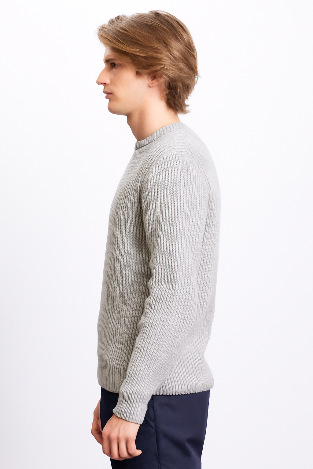 Pull Homme – Col Rond Maille côtelées