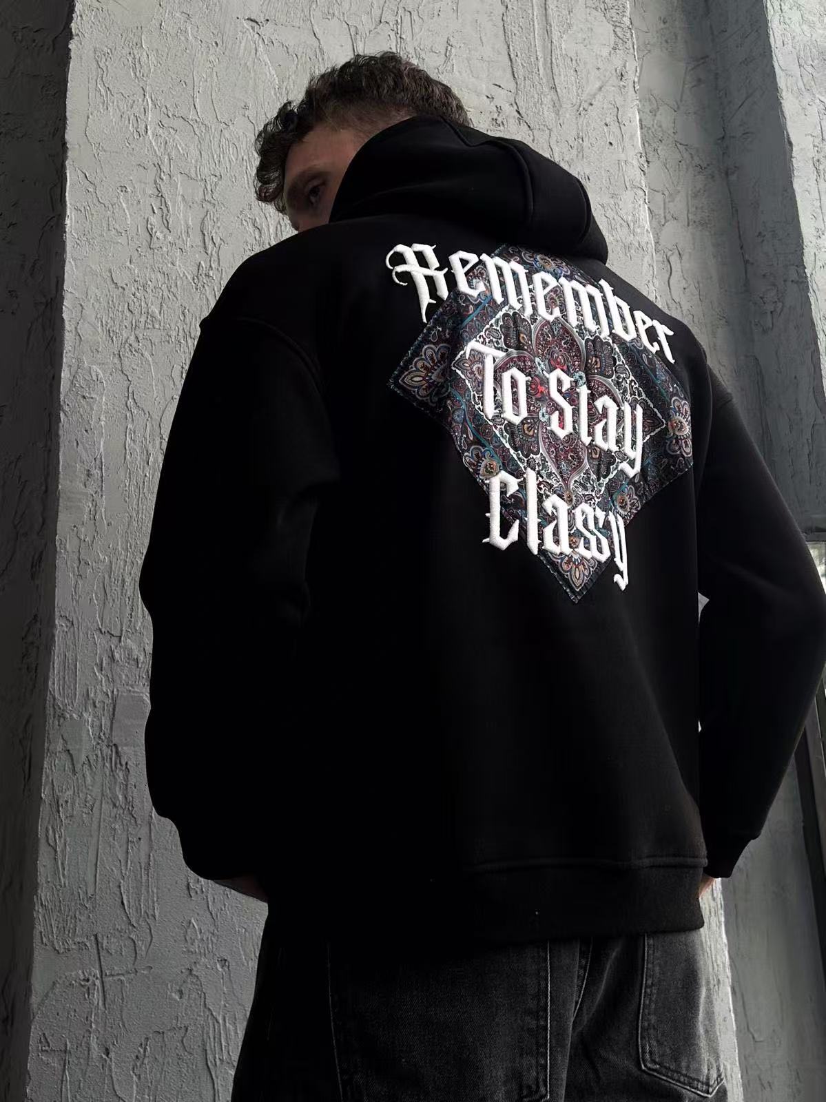 Sweat capuche motif persan homme stylé