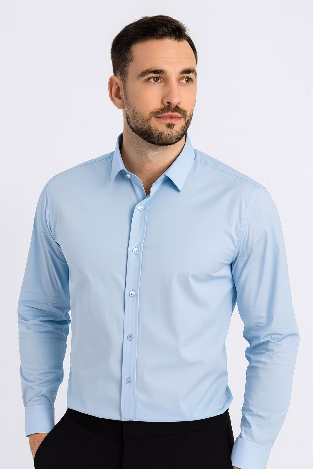 Chemise homme bleu claire– Coupe ajustée