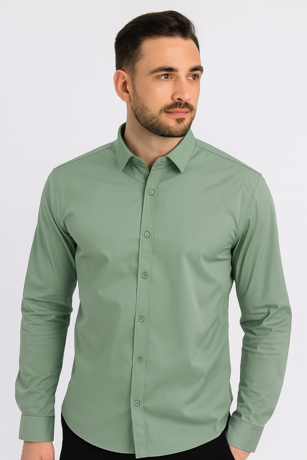 Chemise homme vert– Coupe ajustée