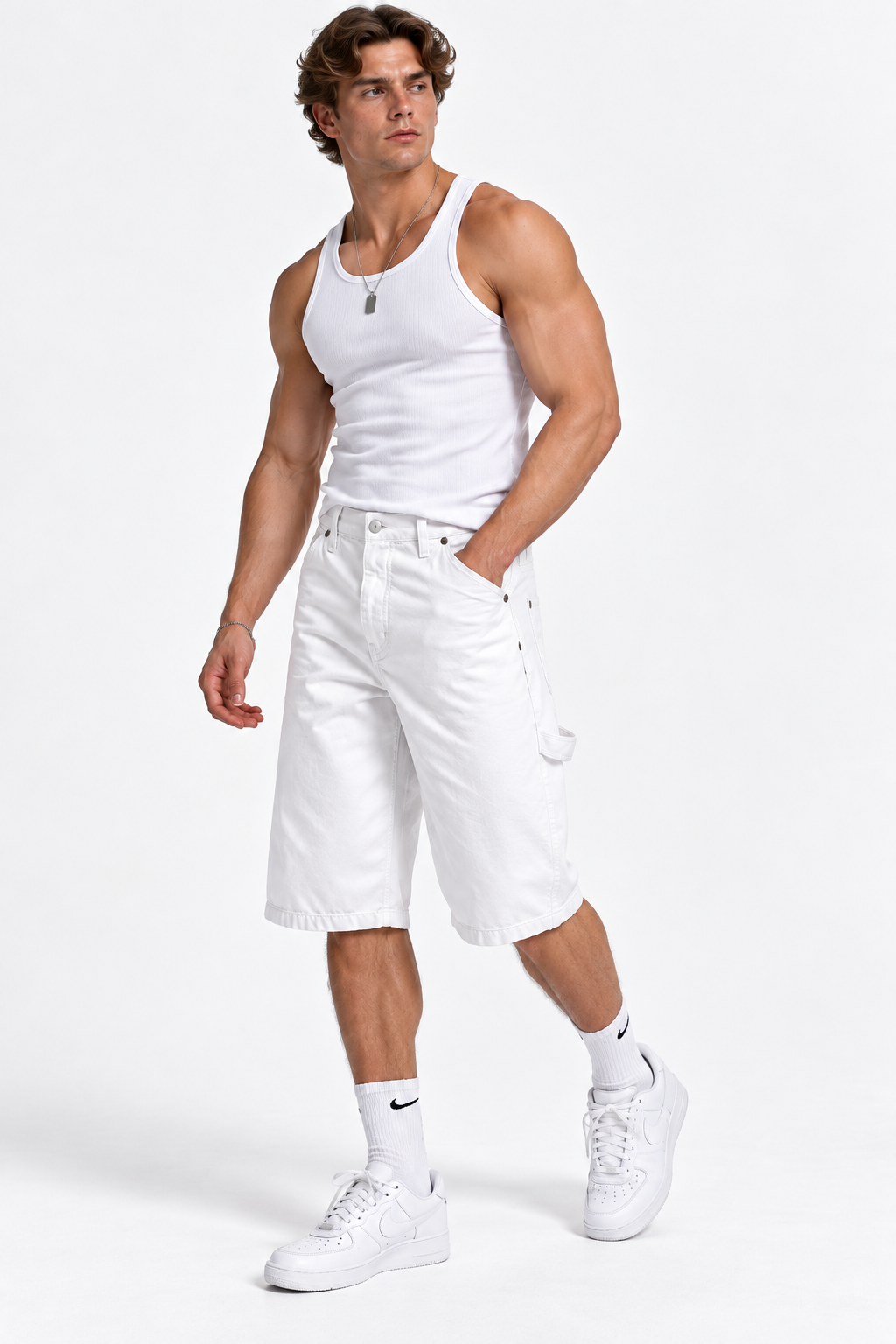 Bermuda cargo homme blanc
