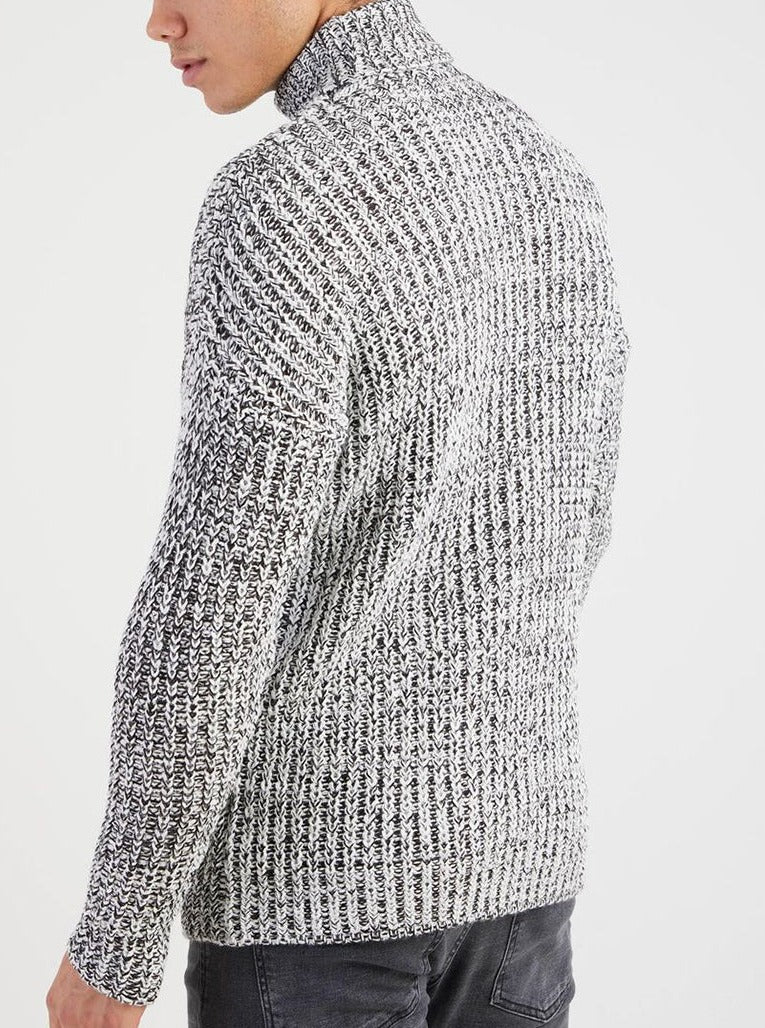 Pull col roulé gris homme stylé