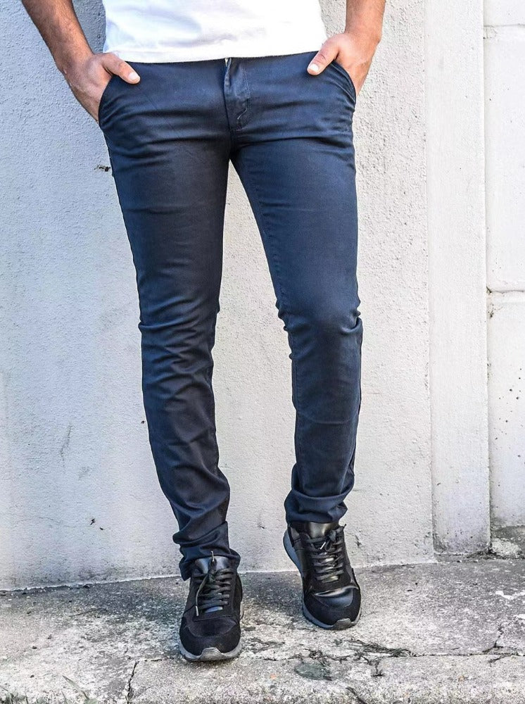 Pantalon chino bleu marine homme coupe slim