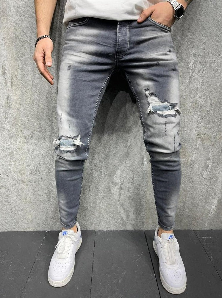 2y Jeans gris super délavé skinny fashion homme ilannfive