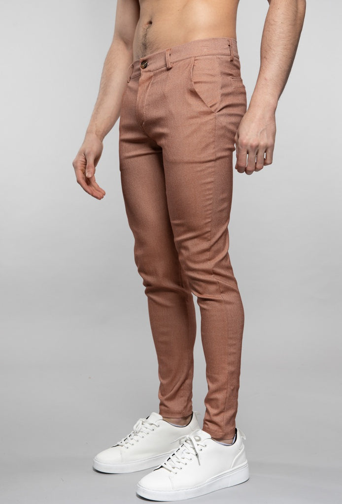 Pantalon chino marron stylé homme fashion ilannfive