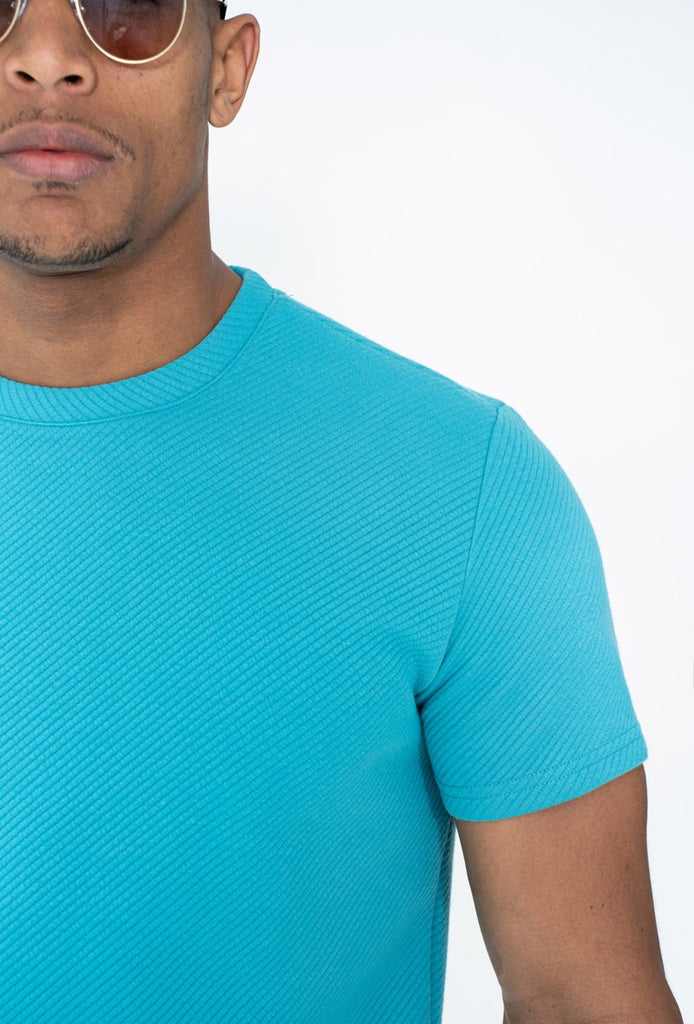 Ensemble t-shirt et short bleu azur homme fashion ilannfive