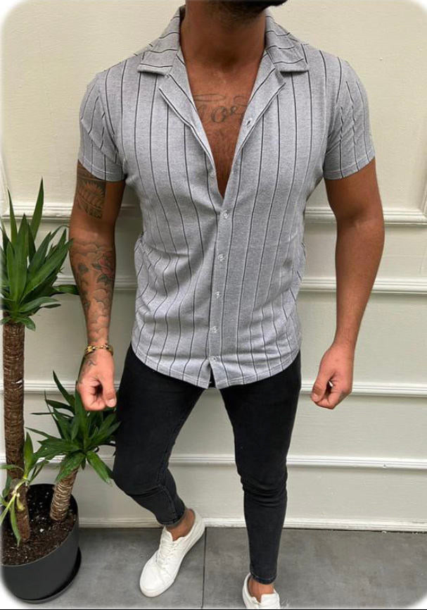 Chemisette blanche fashion avec rayure homme