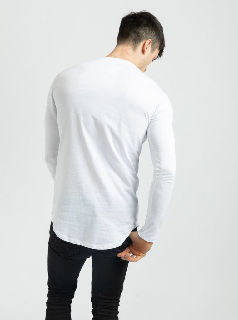 T-shirt oversize manche longue blanc homme ilannfive