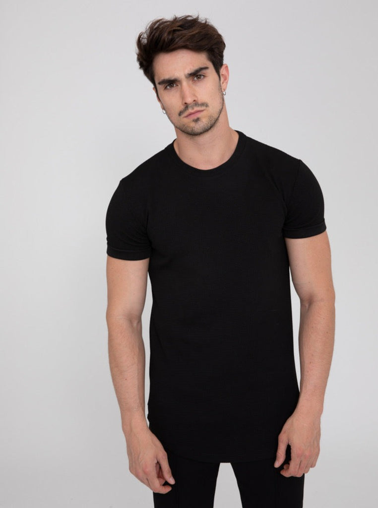 T-shirt slim manche courte noir classique homme ilannfive
