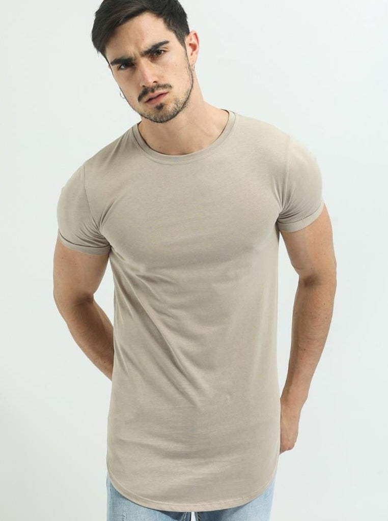 T-shirt oversize manche courte beige homme