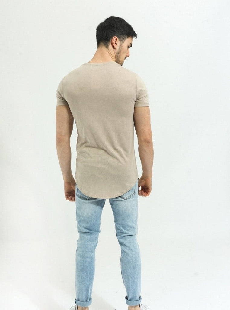 Frilivin T-shirt oversize manche courte beige homme ilannfive