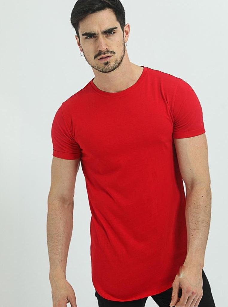 T-shirt oversize manche courte rouge homme ilannfive