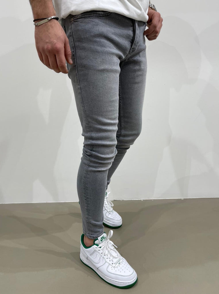 Jeans gris skinny classique fashion homme