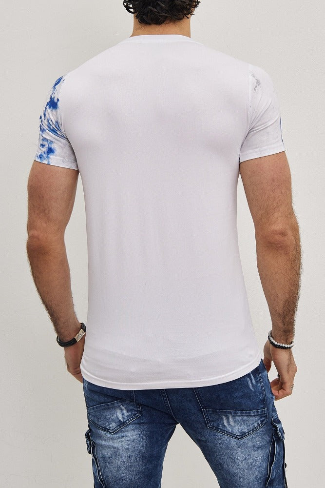 T-shirt blanc avec imprimé homme stylé2