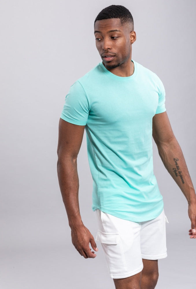 Tee shirt fashion turquoise homme