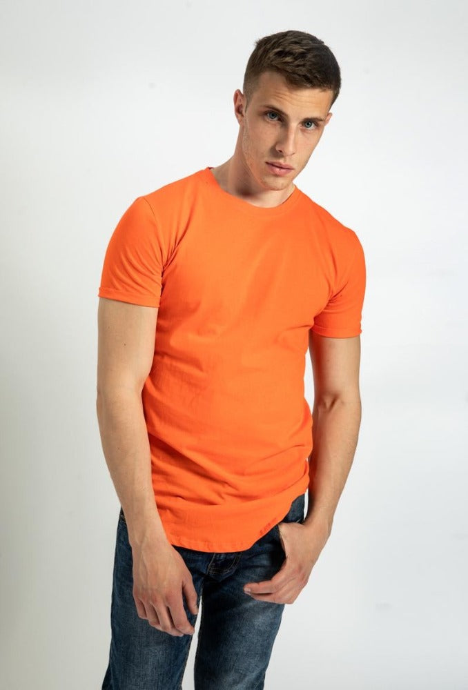 Tee shirt fashion orange homme
