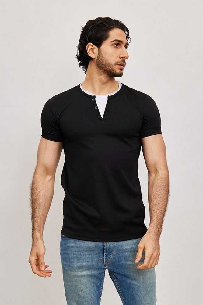 Tee shirt fashion noir homme