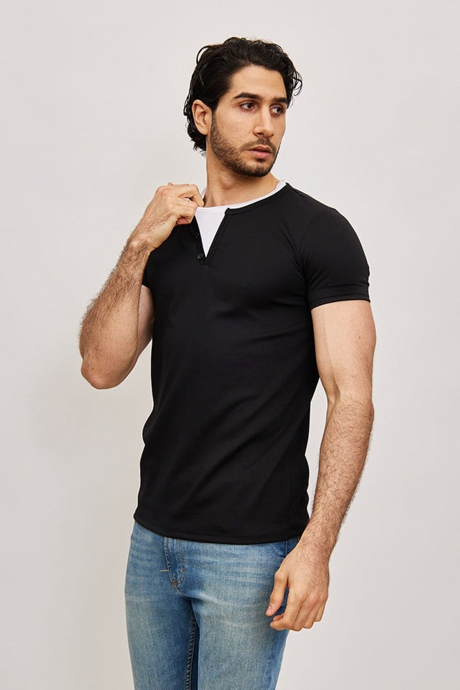 Tee shirt fashion noir homme