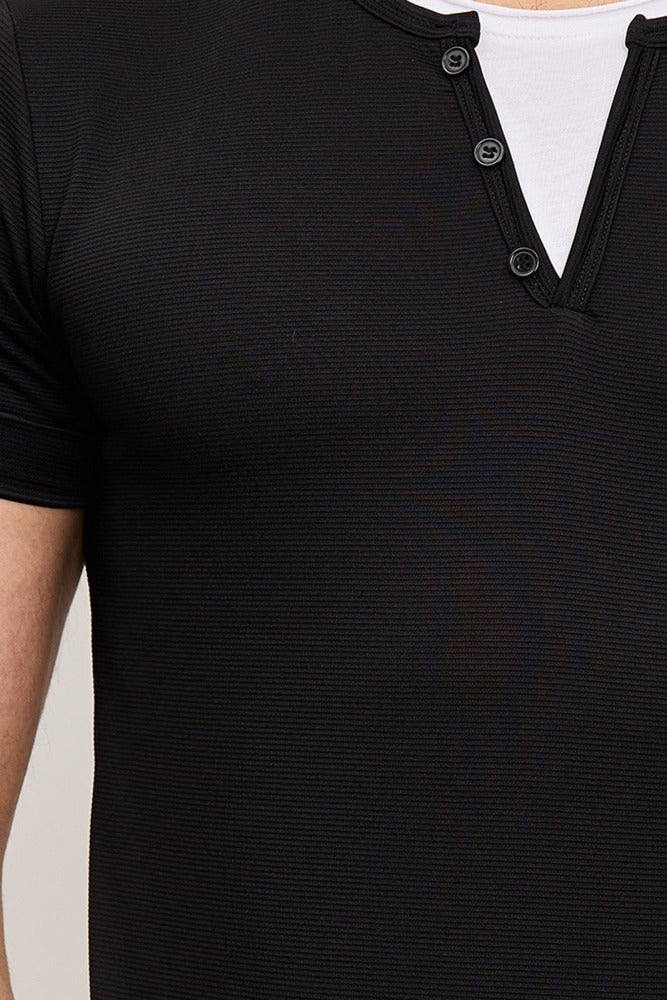 Tee shirt fashion noir homme