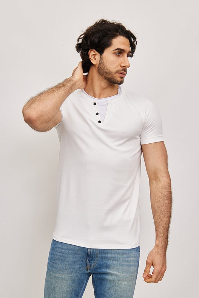 Tee shirt fashion blanc homme