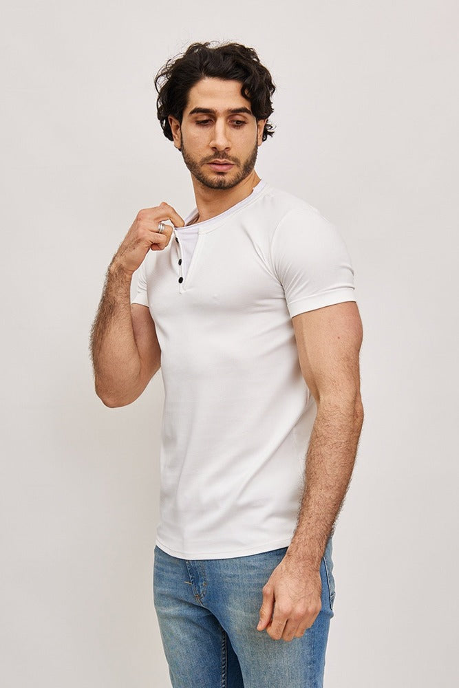 Tee shirt fashion blanc homme