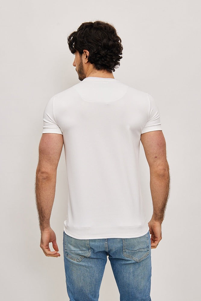 Tee shirt fashion blanc homme