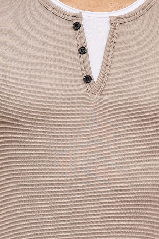 Tee shirt fashion taupe homme