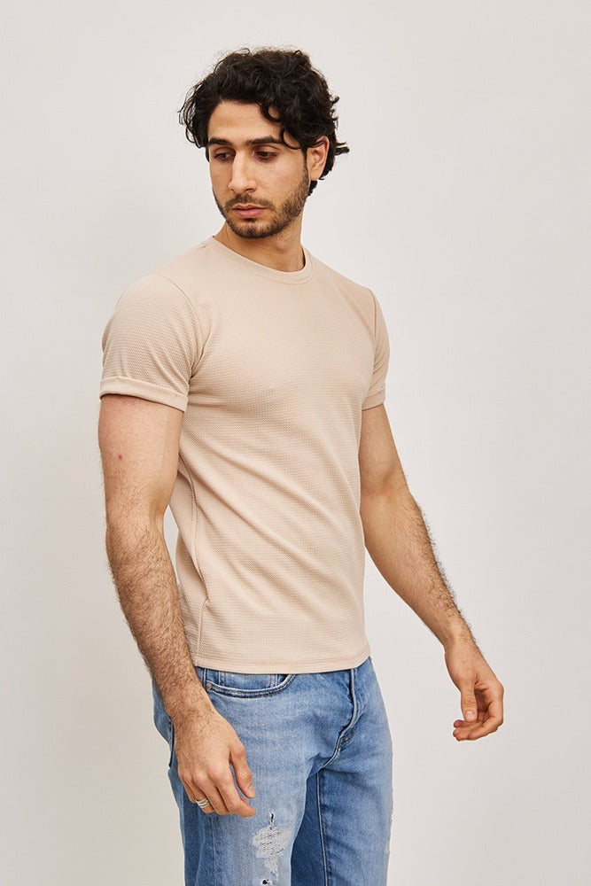Tee shirt fashion beige homme