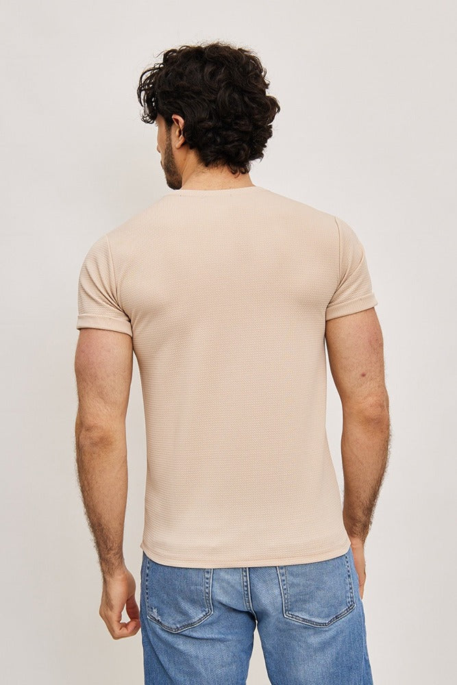 Tee shirt fashion beige homme