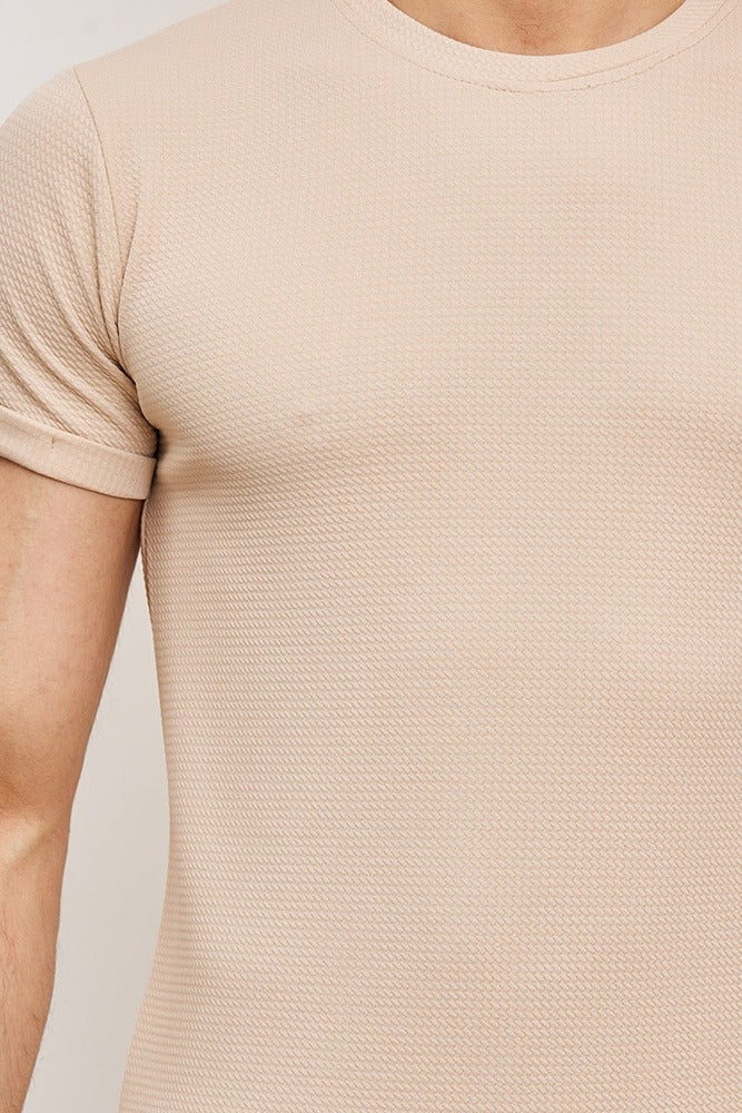 Tee shirt fashion beige homme