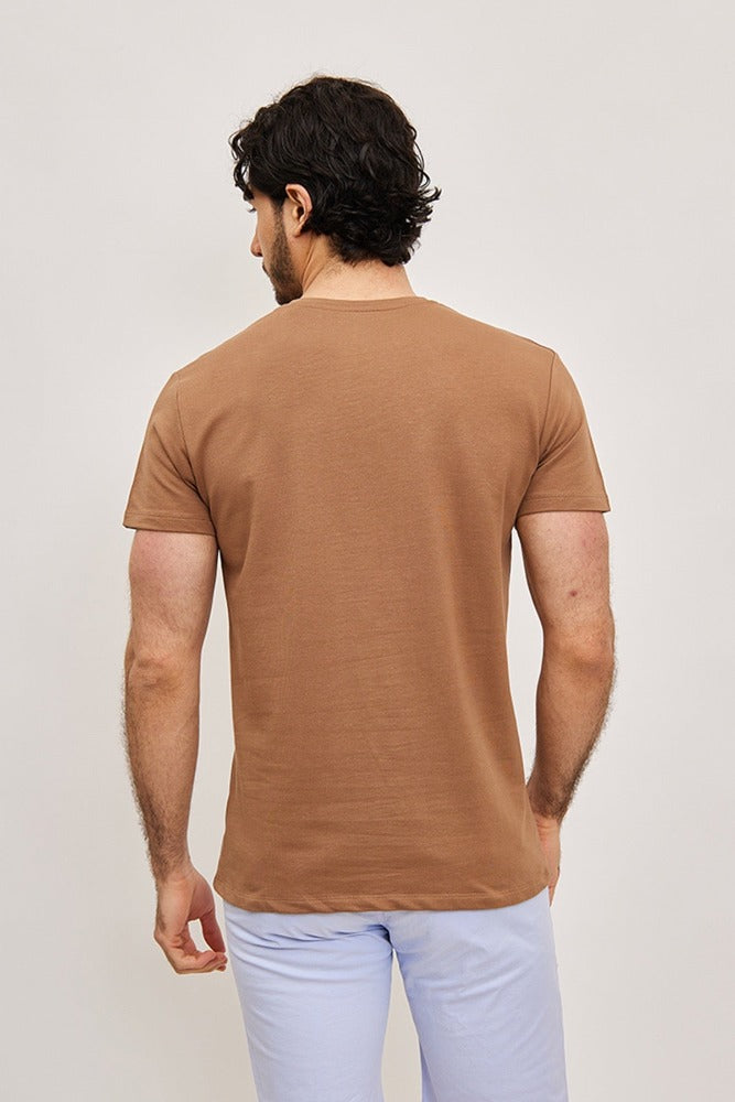 Tee shirt fashion marron homme