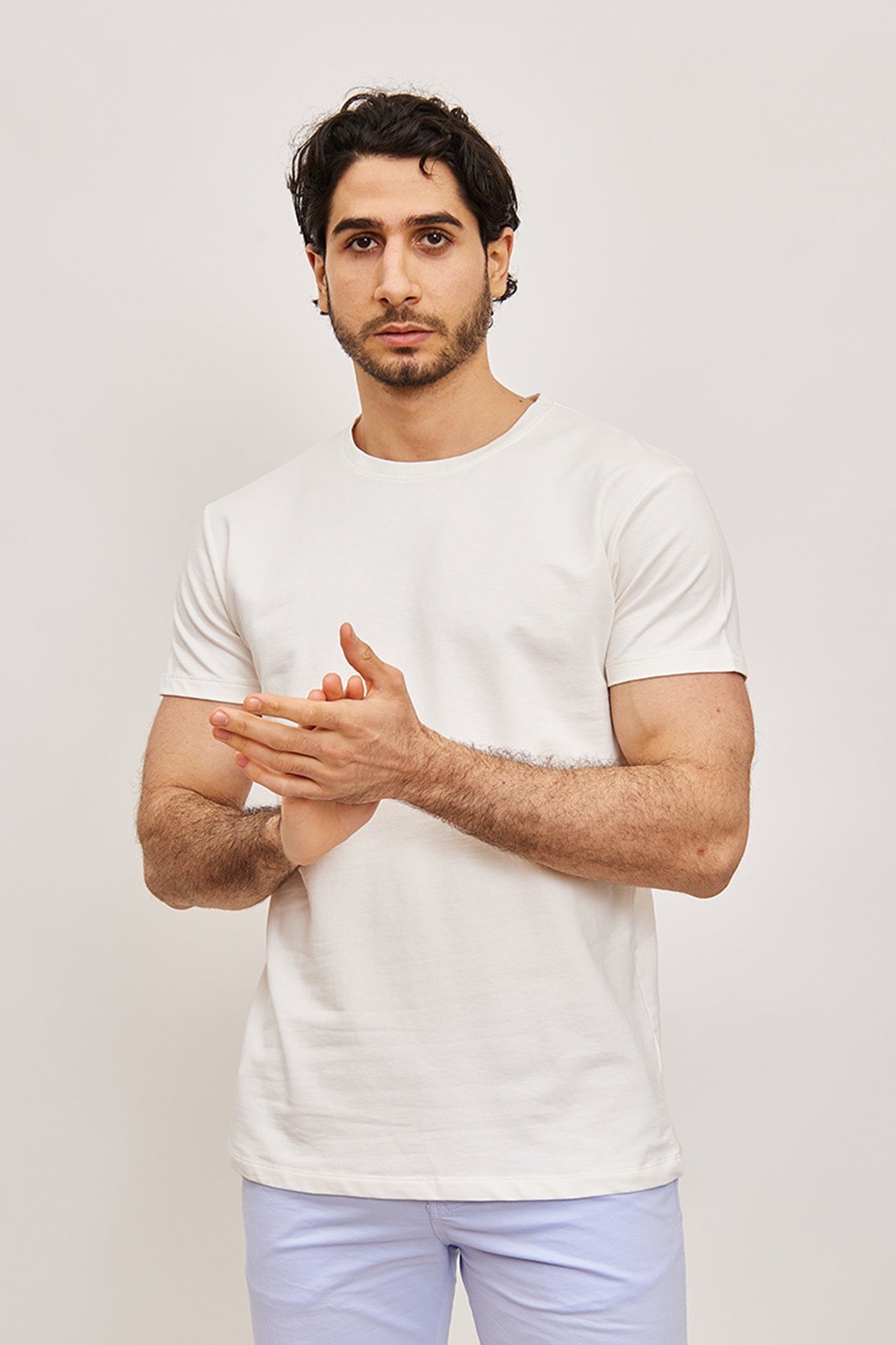 T-shirt manches courtes écru homme
