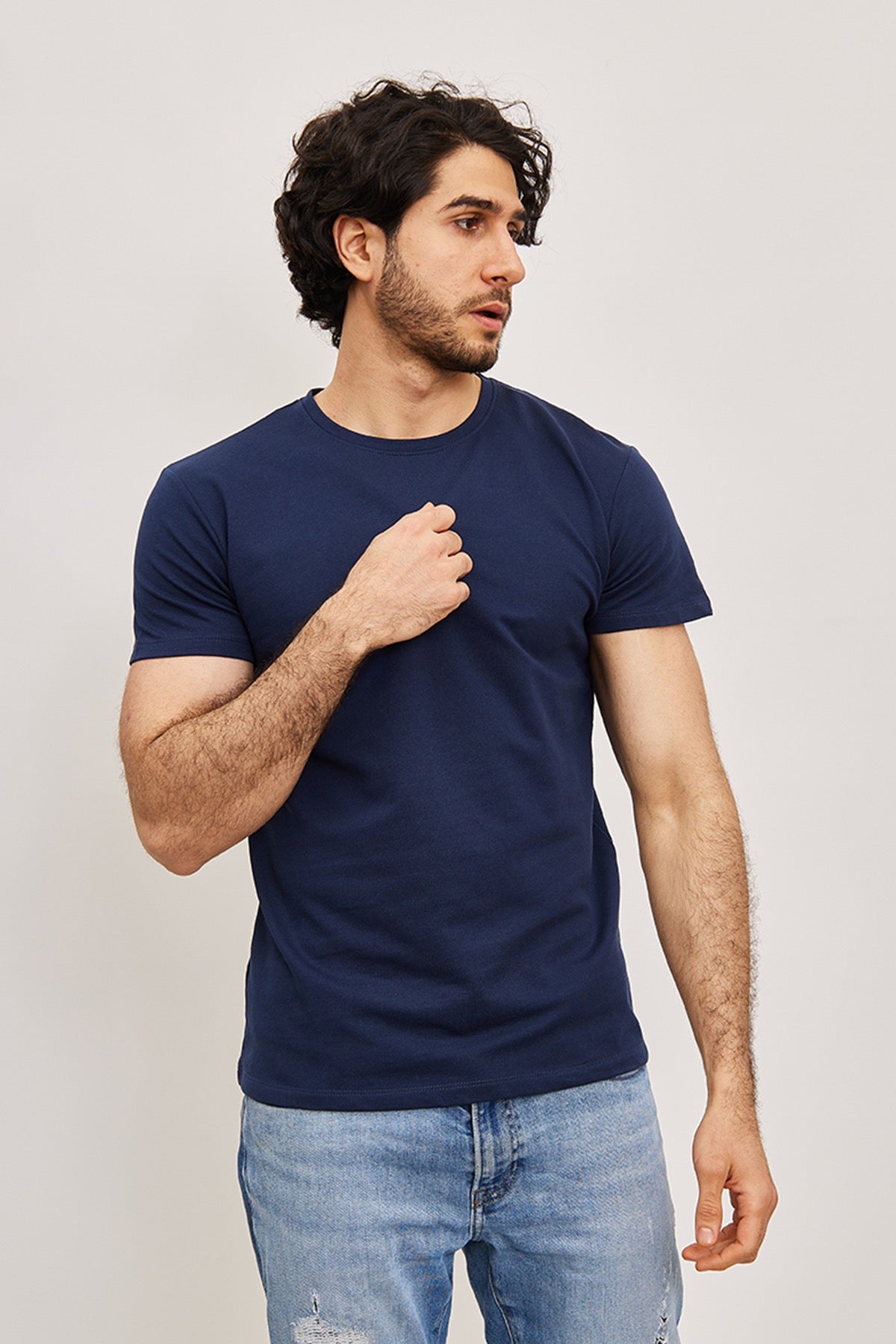 T-shirt manches courtes bleu marine homme