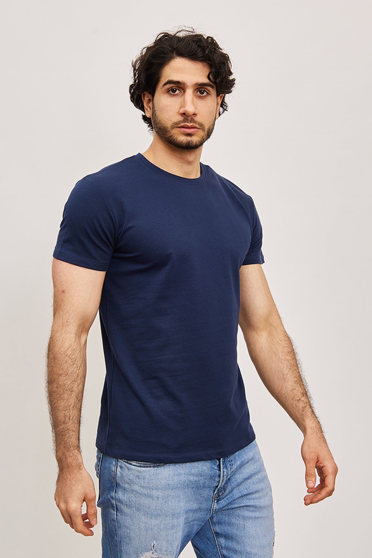 T-shirt manches courtes bleu marine homme