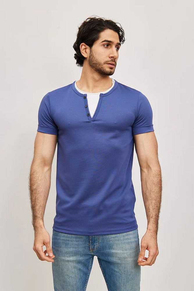 Tee shirt fashion bleu homme