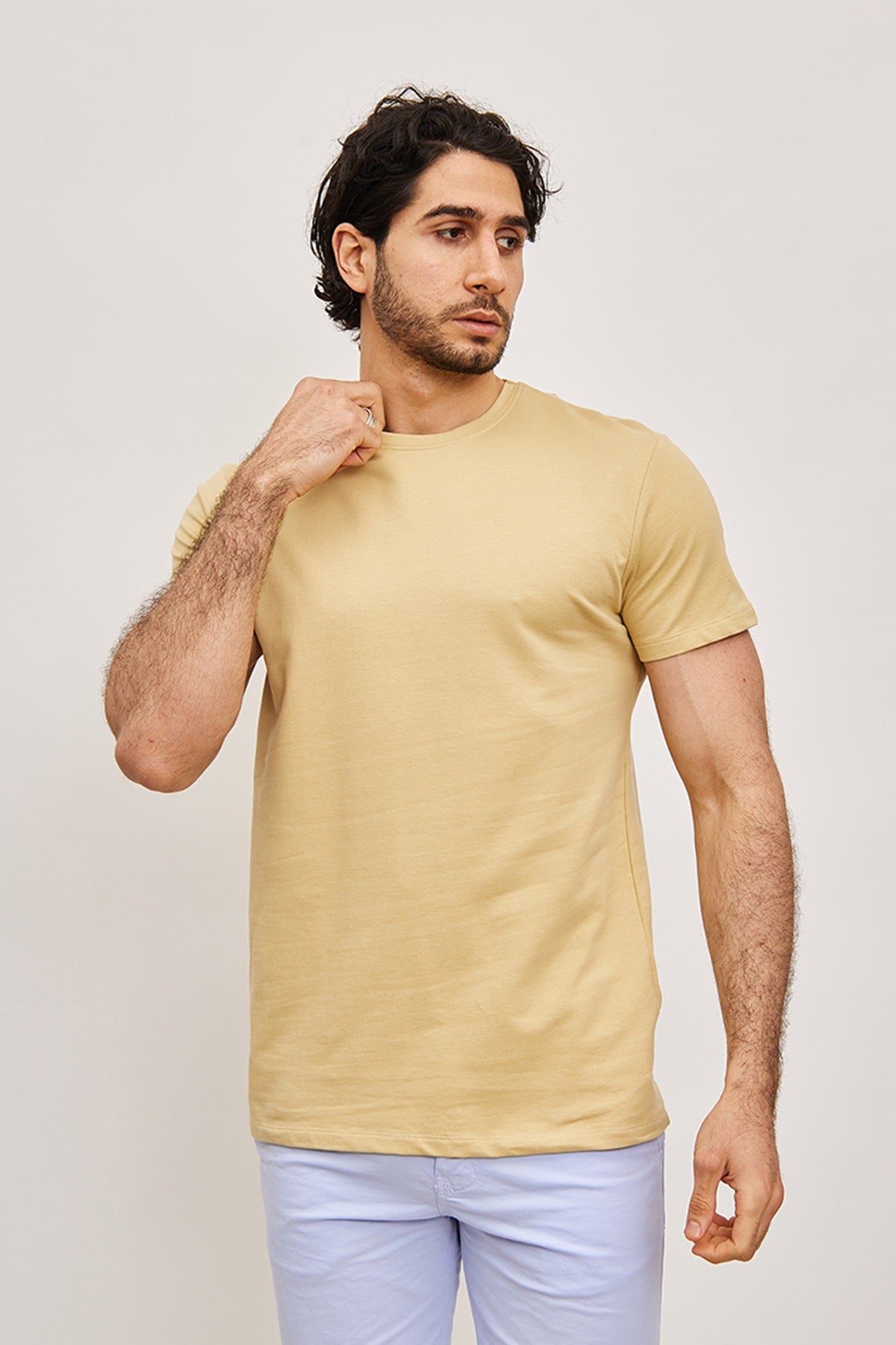 Tee shirt fashion écru homme