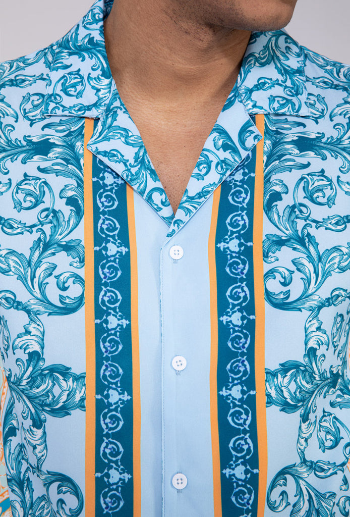 Ensemble chemise et short bleu turquoise ilannfive