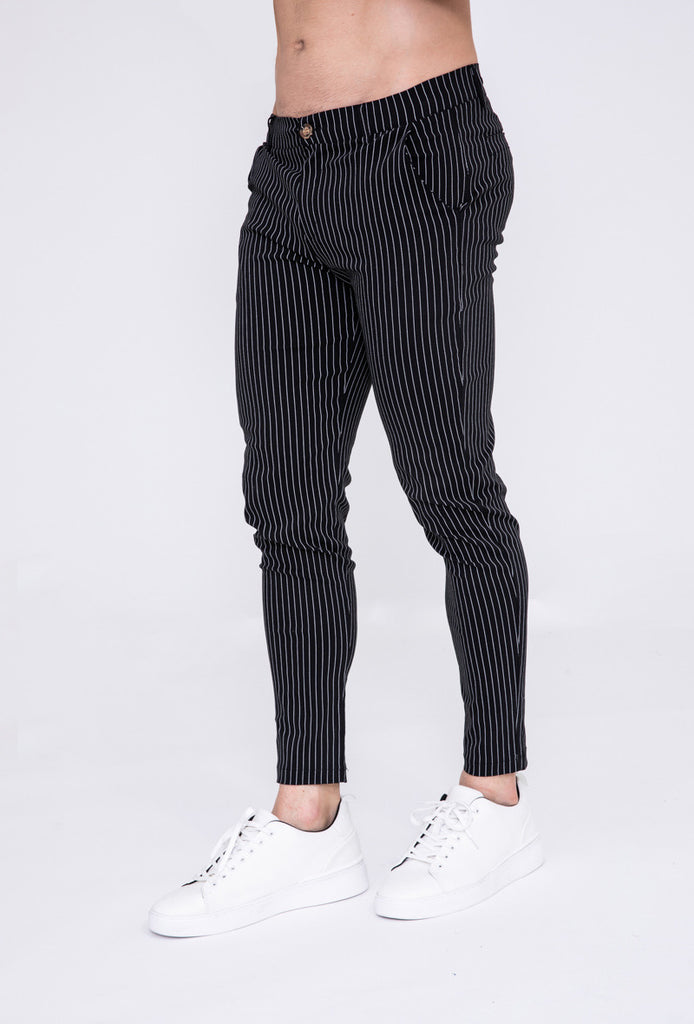 Pantalon noir avec rayures légère ilannfive